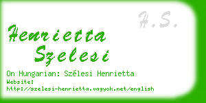 henrietta szelesi business card